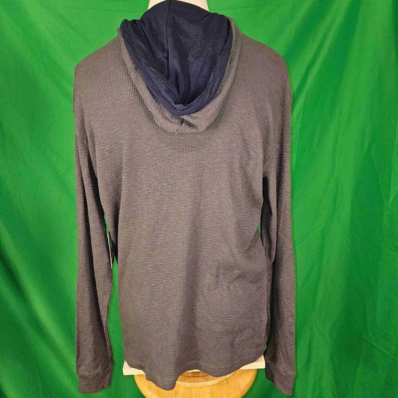 NWT Colosseum Mens Penn State Gray Navy Blue Long Sleeve Hooded Henley XL - Picture 2 of 5